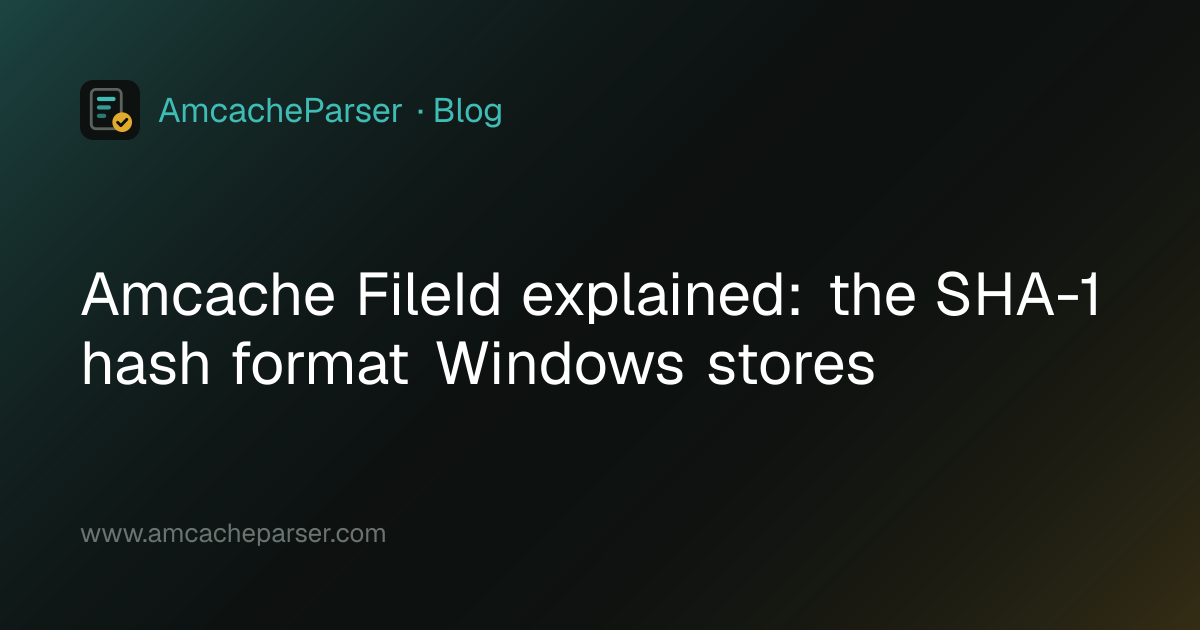 Amcache FileId explained: the SHA-1 hash format Windows stores ...